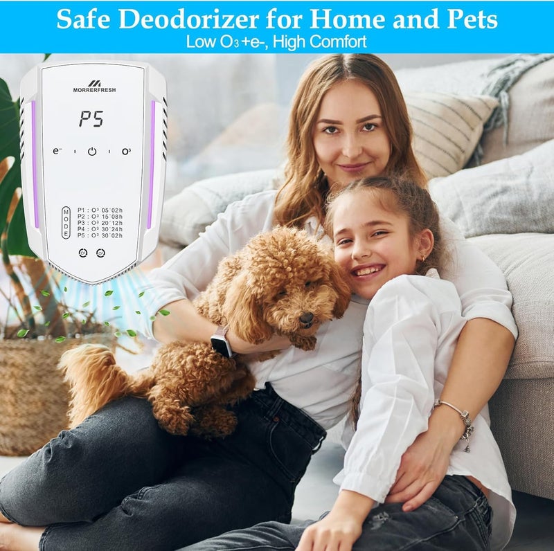 Morrerfresh Ozone Odor Eliminator for Strong Odor 99% Cat Litter Deodorizer Dog Poof Odor Removal Air Ionizers for Home Portable Air Purifier for Pets Toilet Wardrobe Shoe Garage Room Cabinet White - Image 3